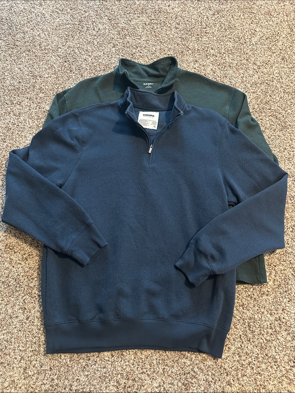Men's Sweaters 1/4 Zip Pullover Sonoma & Old Navy - Bundle of 2 - Size XL